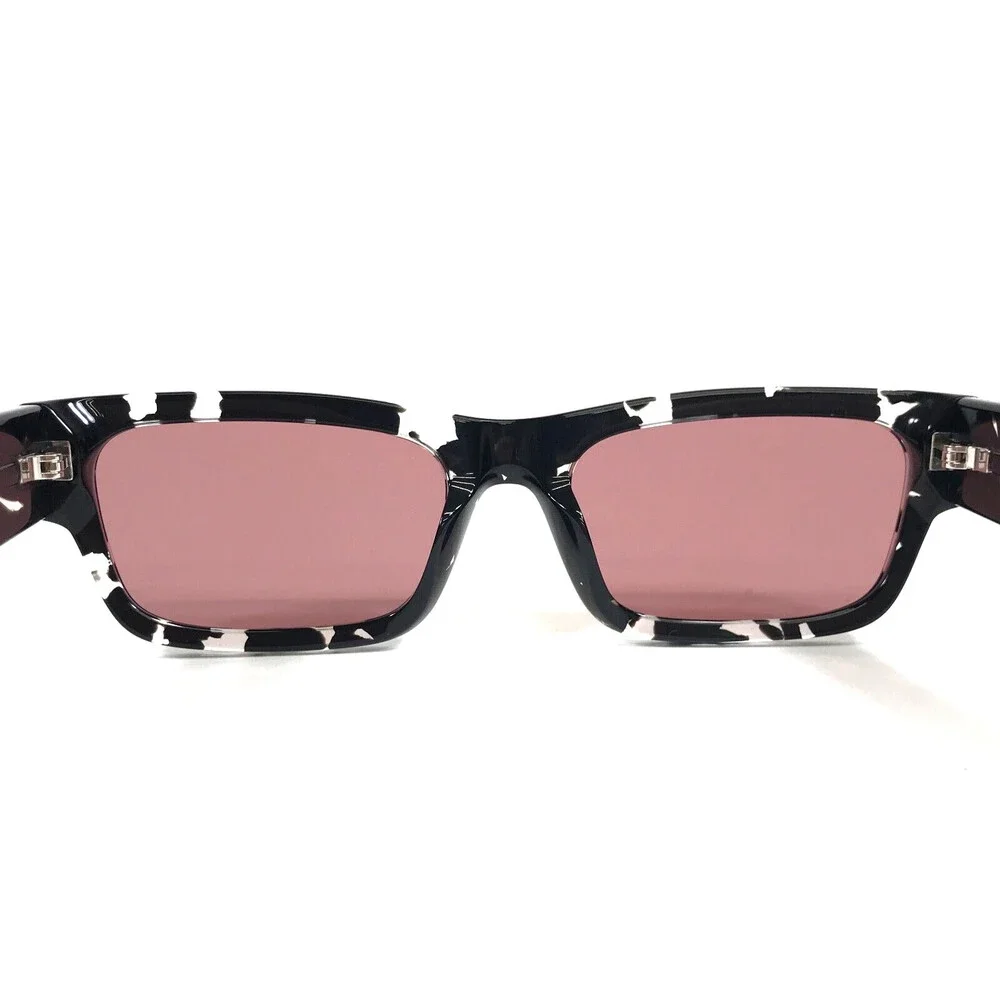 Prada Sunglasses SPRA03 15O-70C Black Clear Tortoise Frames w/ Pink Polarized